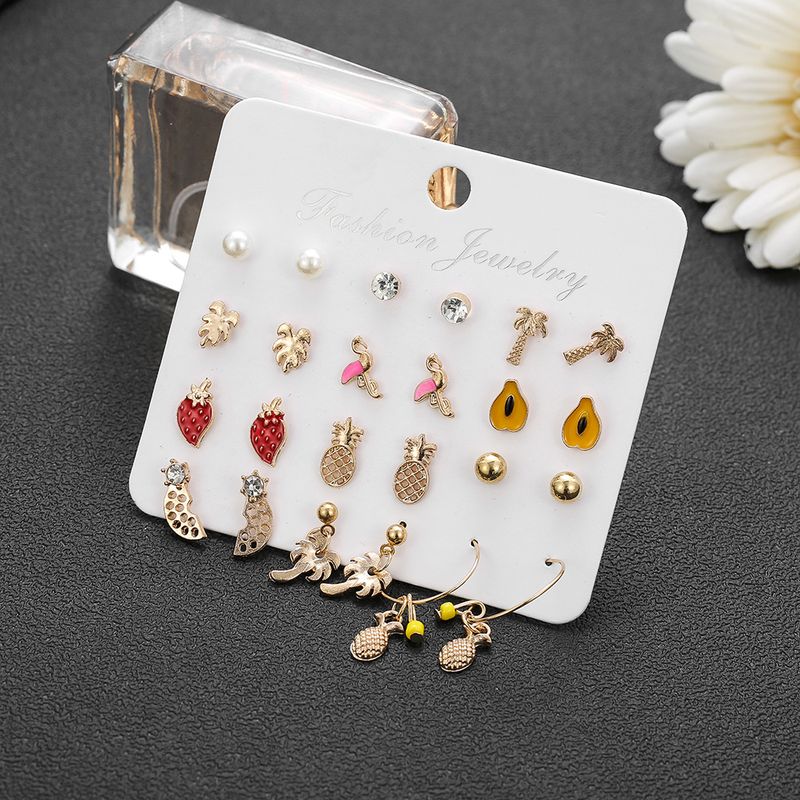 Korean Style Coconut Fruit Earrings Fashion All-match Jewelry Set