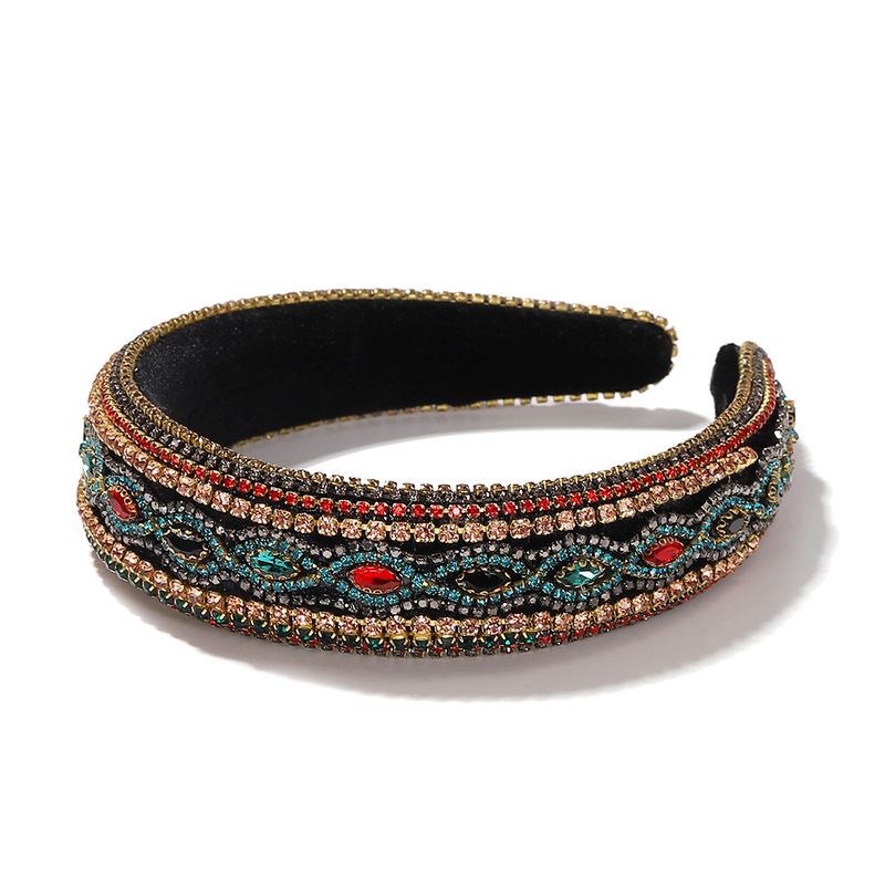 Hot Sale Korean Full Diamond High-level Sponge Belt Drill Baroque Wide Edge Rhinestone Headband