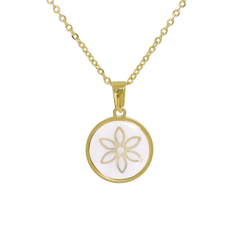 Fashion Stainless Steel New Flower Pattern Pendant Necklace For Women