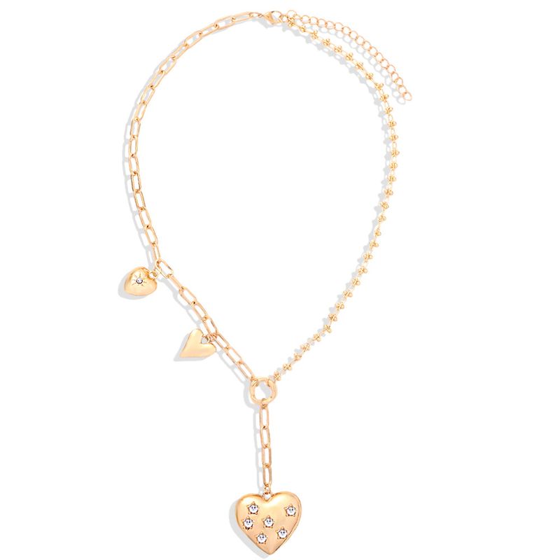Street Style Fashion Exaggerated Peach Heart Pendant Alloy Necklace Wholesale