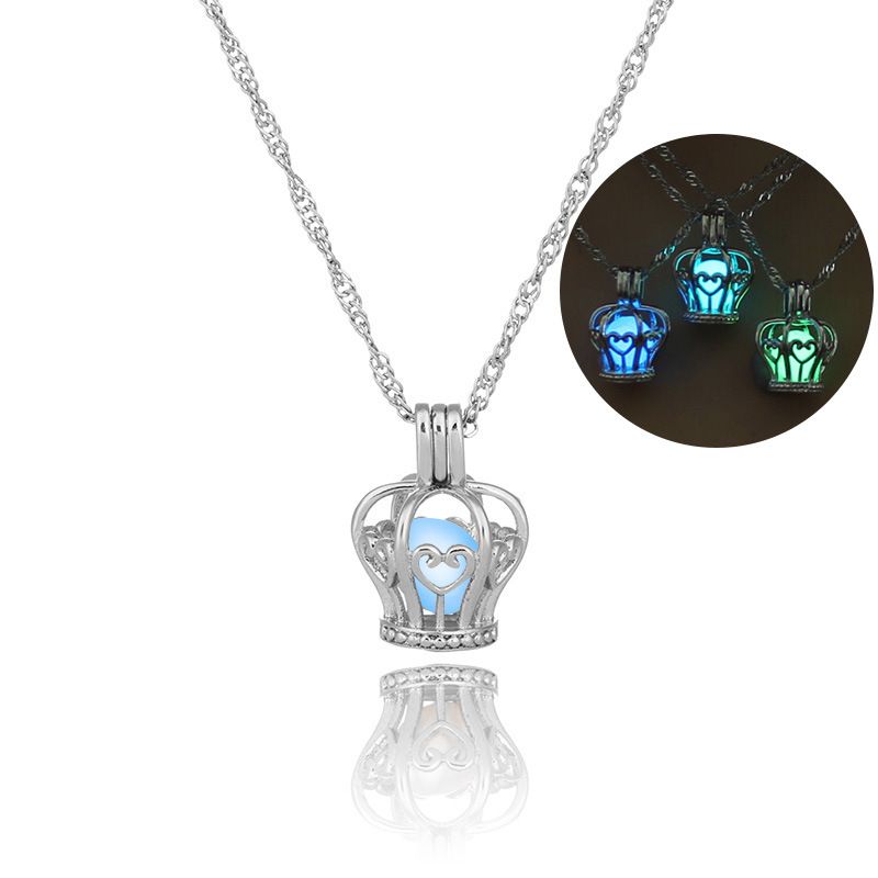 Fashion Hollow Diy Cage Pendant Luminous Cage Necklace