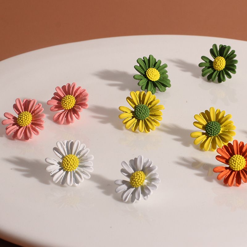 Korean Daisy Alloy Simple Candy Colorful Earrings