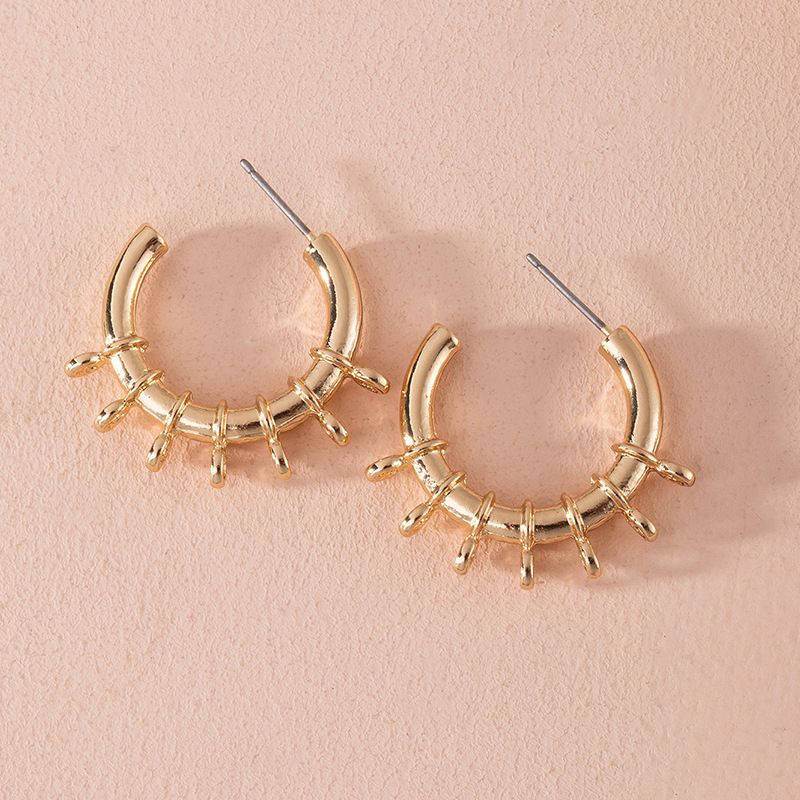 New Golden  Geometric C-shaped Women's Earrings Wholesale