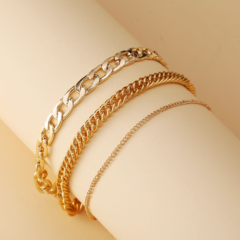 Creative Retro Simple Multi-layer Personality Punk Metal Chain Anklet Wholesale