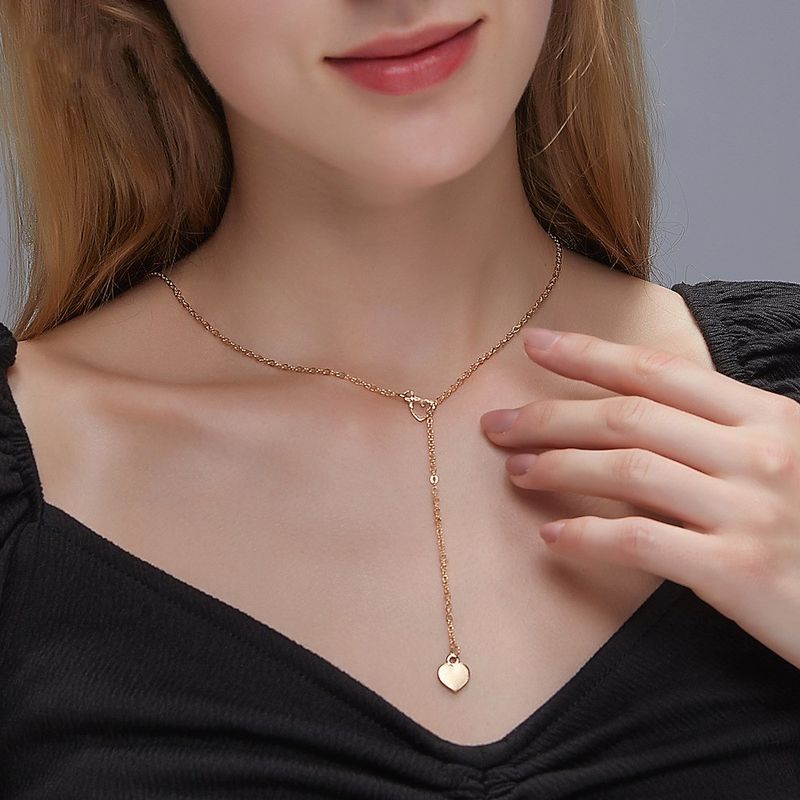Fashion Long Heart-shaped Pendant Women's Necklace