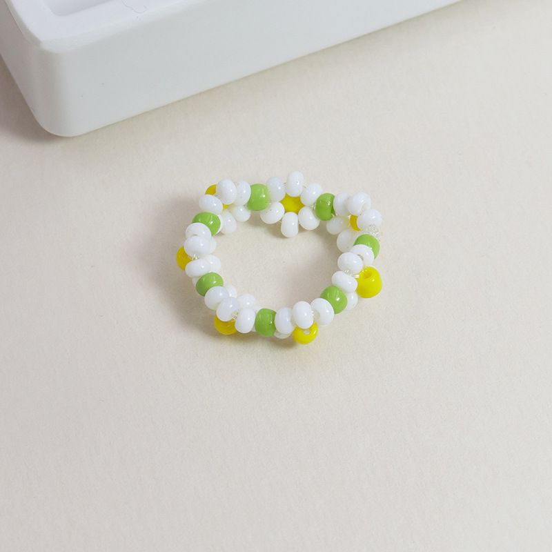 New  Rice Bead Braided Alloy Ring Hot Sale