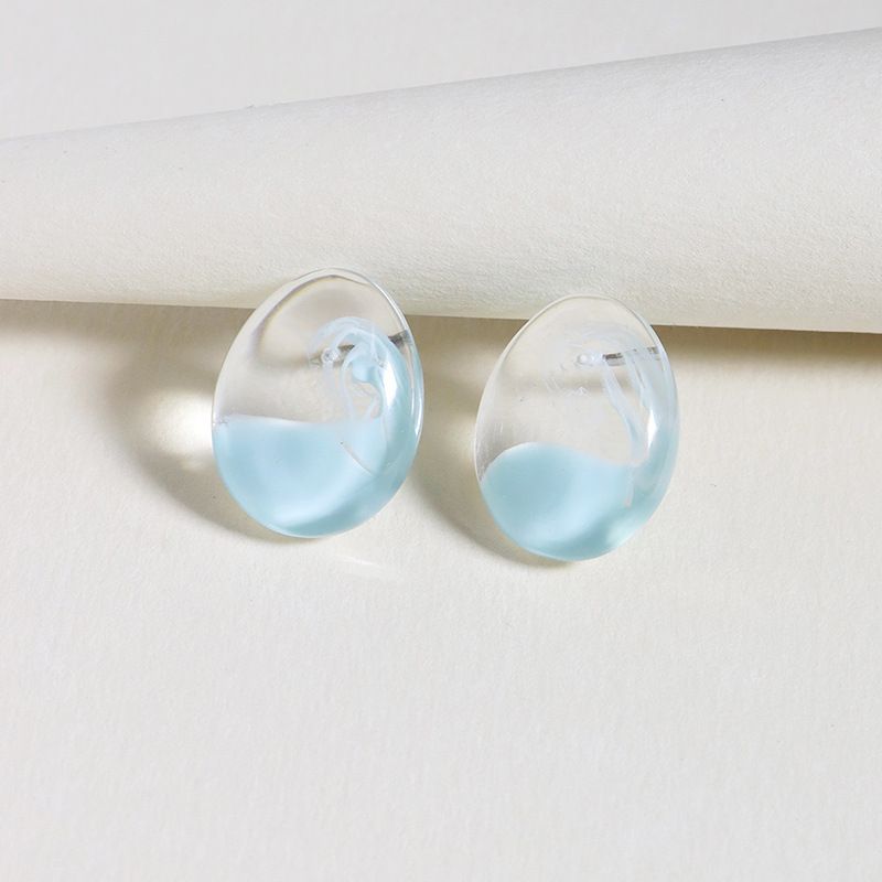 New Water Drop Transparent Plastic Block Hot-selling Simple Earrings