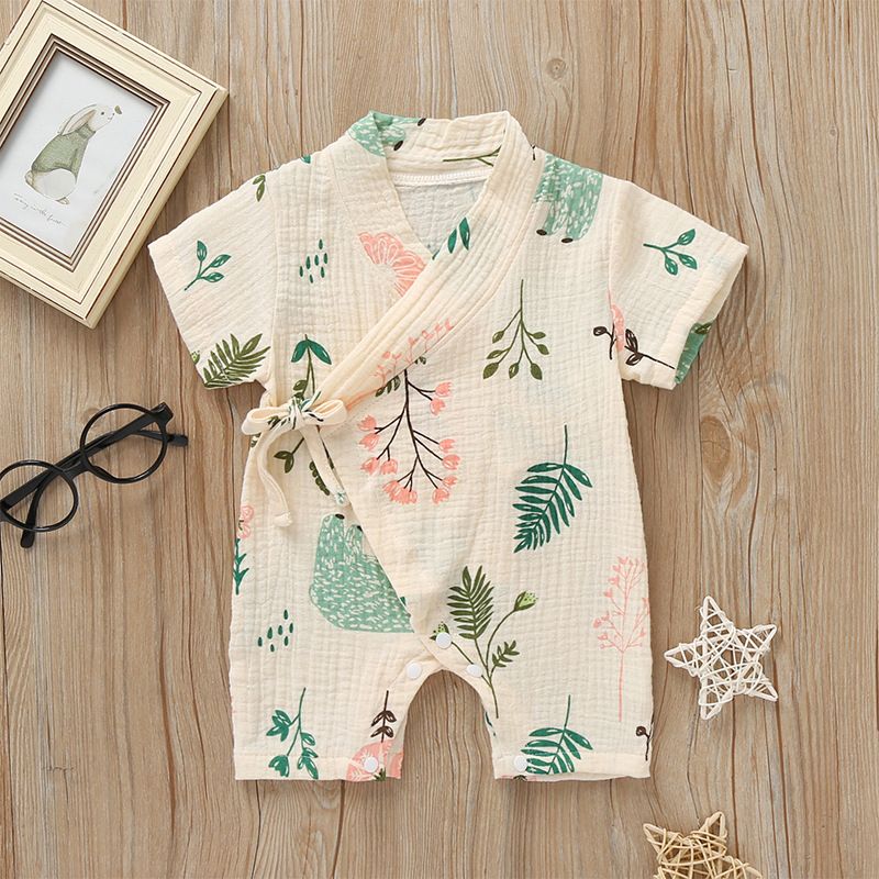 Short-sleeved Kimono Soft  Comfortable Printing Baby Romper Jumpsuit Hot Sale