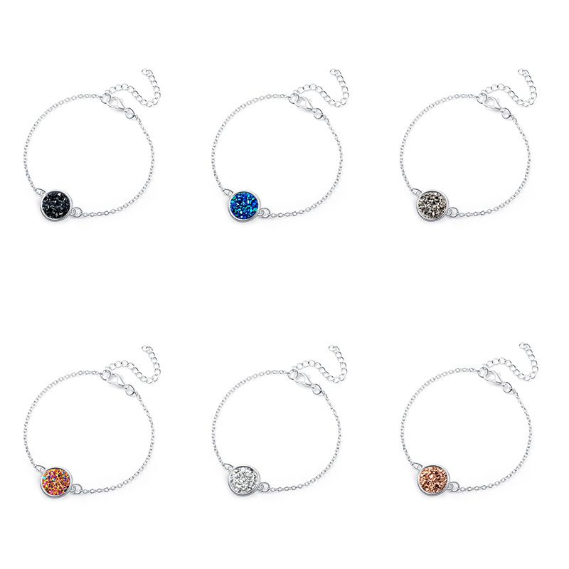 Hot-selling Silver Round Resin Natural Stone Love Bracelet For Lover Gift