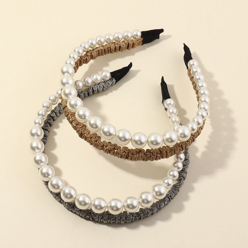 Fashion Crystal Double-layer Claw Chain Pearl Headband
