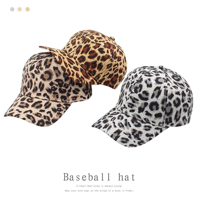 New Fashion Casual All-match Lovers Curved Brim Leopard  Cap