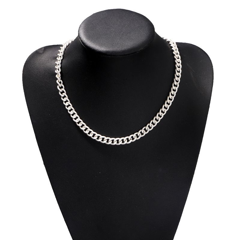 Gold And Silver Two-color Metal Stitching Clavicle Chain  Geometric  Snake Bone Necklace