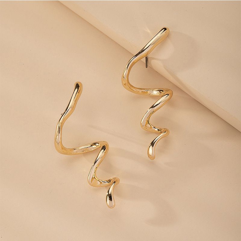 Simple Snake-shaped Popular Metal Earrings Korean Fashion Jewelry Wholesale