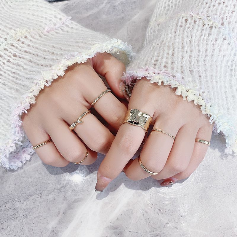 Twisted Knotted Ring Set Zeigefinger Ring Plain Ring 8-teiliges Set Großhandel