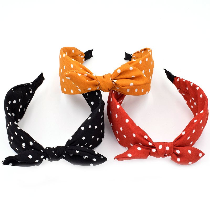 New Broadside Polka Dot Polka Dot Bow Tie Women's Simple Fabric Knotted Hair Accessories