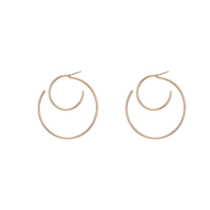 New Simple Metal Geometric Circle Spiral Big Earrings Wholesale