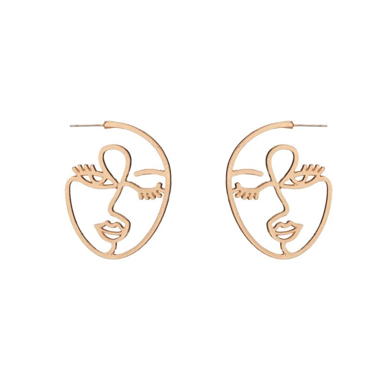 Fashion Simple Alloy Face Earrings Portrait Earrings Wholesale