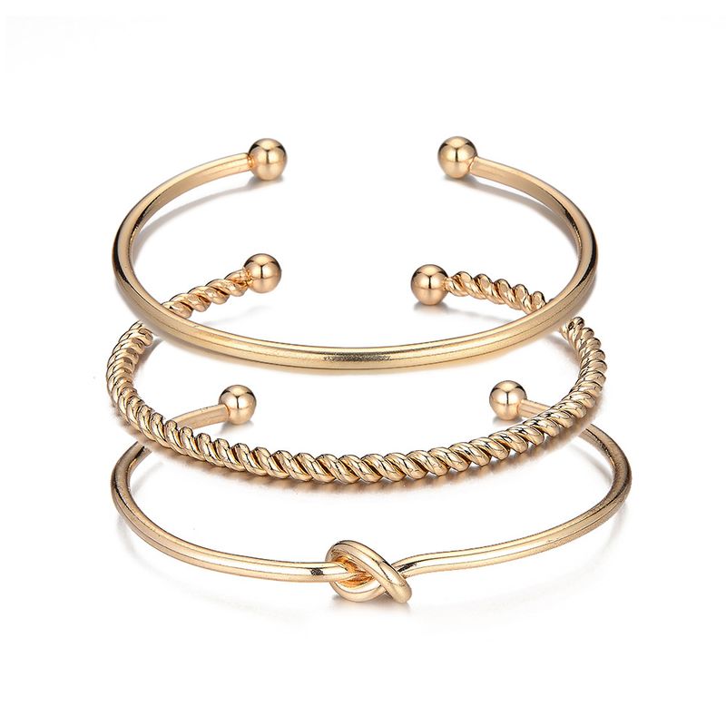 Hot Selling Simple Geometric Knotted Twist Bracelet Three-piece Set Wholesale