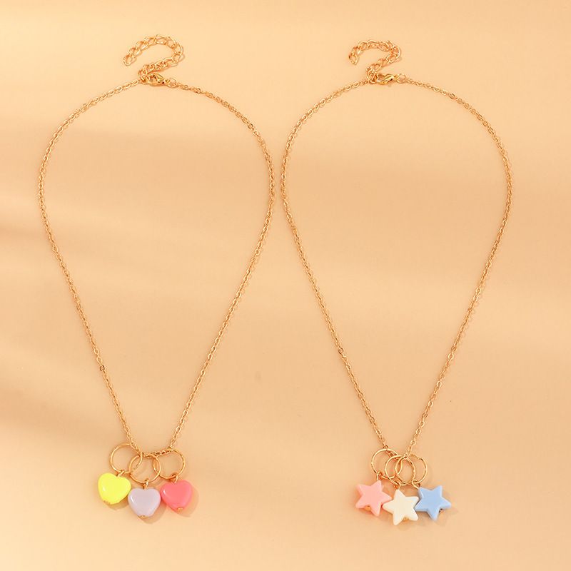 New Acrylic Girl Cute Star  Necklace  Set Wholesale