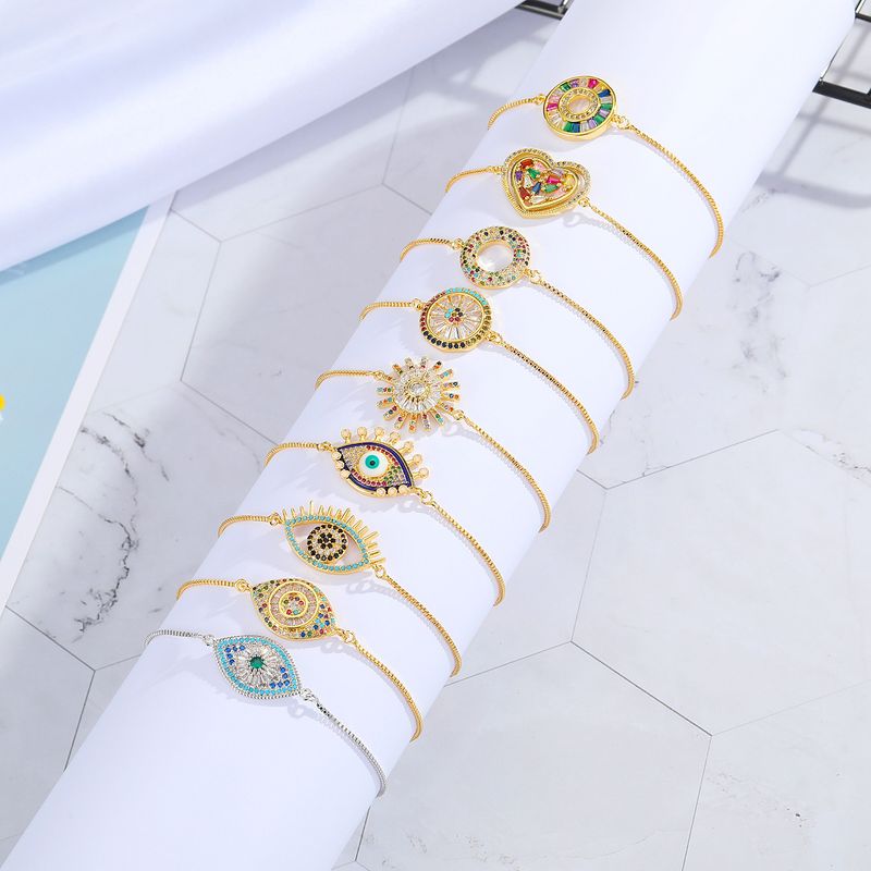 Außenhandel Neues Buntes Zirkon Augen Armband Brasilia Nischer Stil Religion Persönlichkeit Einfaches Mehrfarbiges Verstellbares Armband