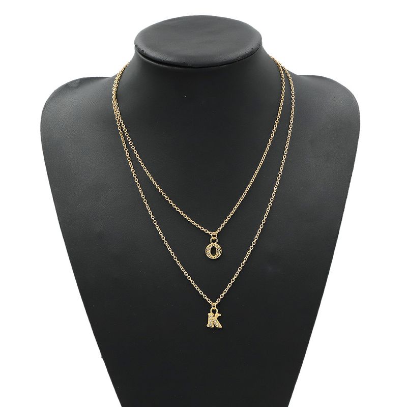 Letter K Pendant Diamond Fashion Necklace