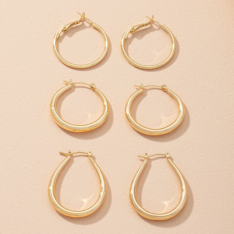 Korean Dongdaemun Simple Graceful And Fashionable Geometric Round Ring Earrings Earrings Female Online Influencer Ins Hip Hop Street Snap Earrings