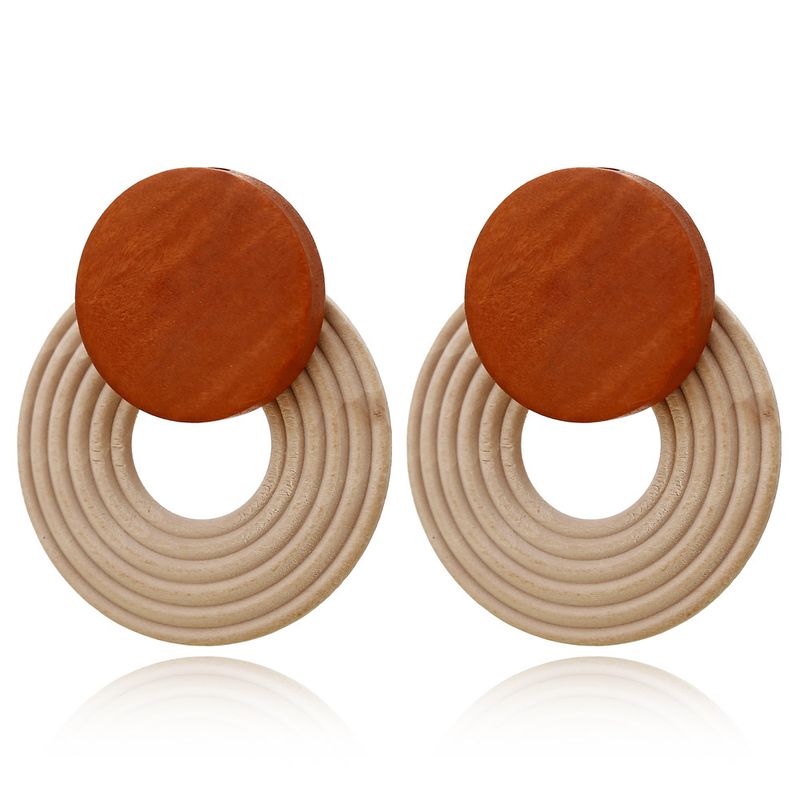 Fashion Circle Wooden Earrings