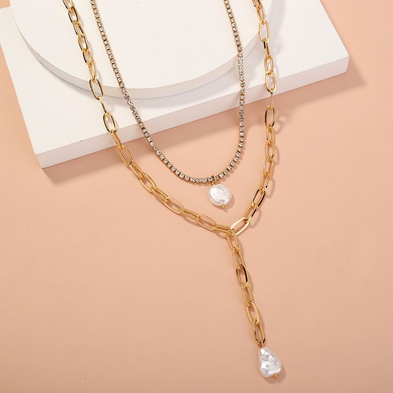 Imitation Baroque Pearl Pendant Multi-layer Necklace