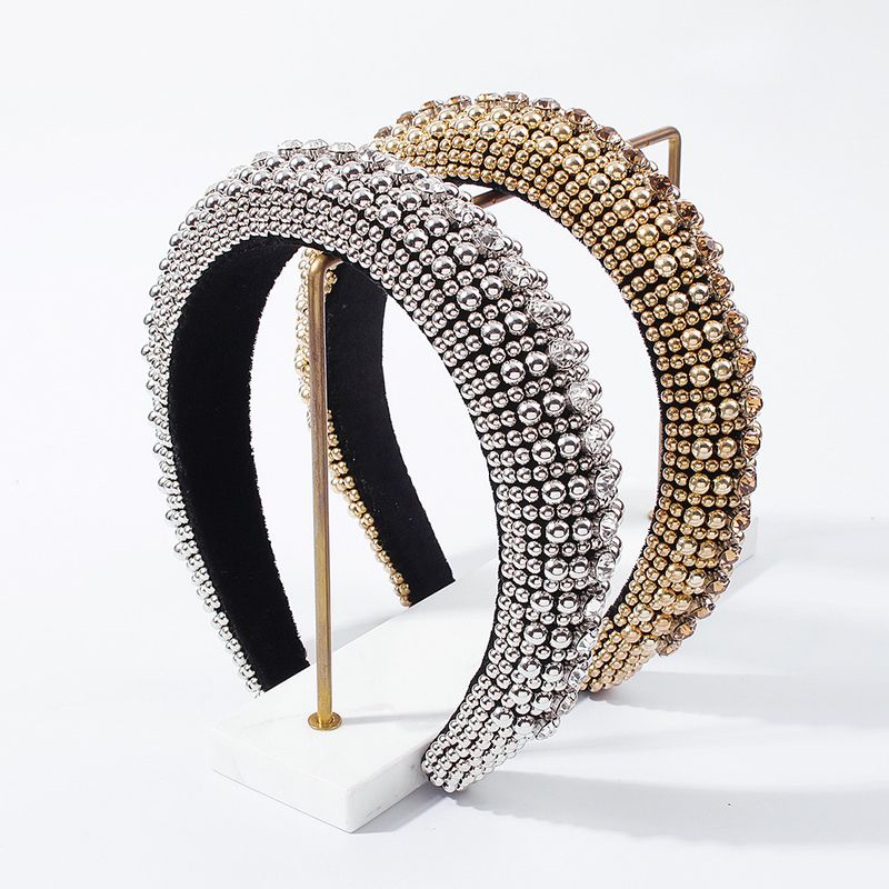 Simple Diamond-studded Thick Sponge Headband