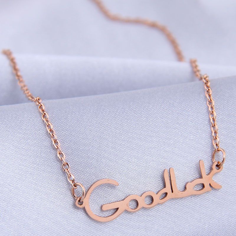 Fashion Sweet Ol Simple Letter Titanium Steel Necklace