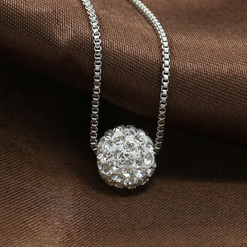 Exquisite Diamond Ball Pearl Necklace