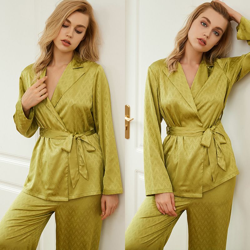 New Silk Long-sleeved Two-piece Suit