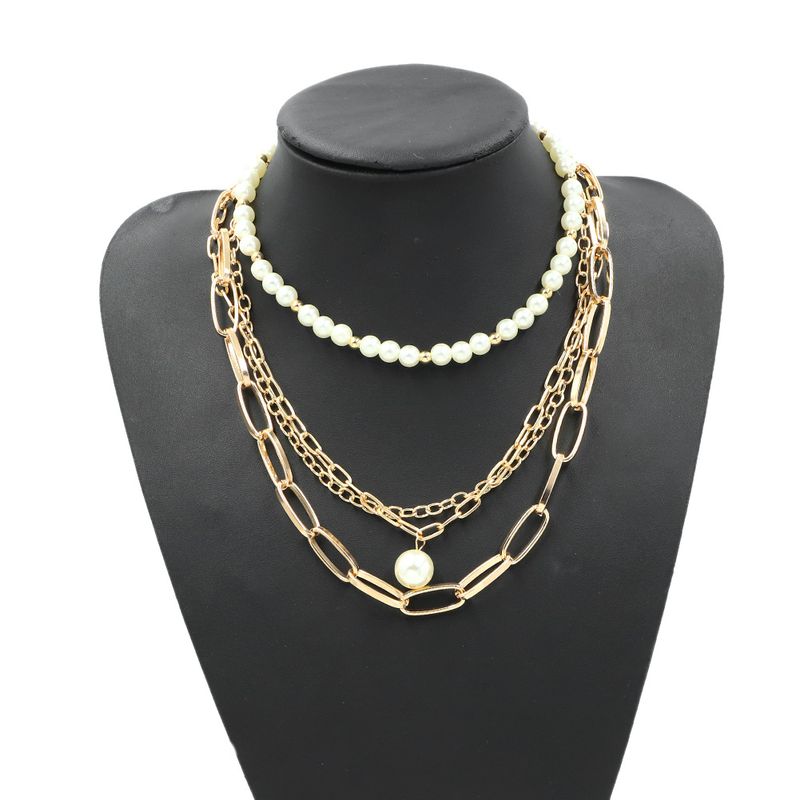 Retro Perle Einfache Mode Wilde Kurze Halskette
