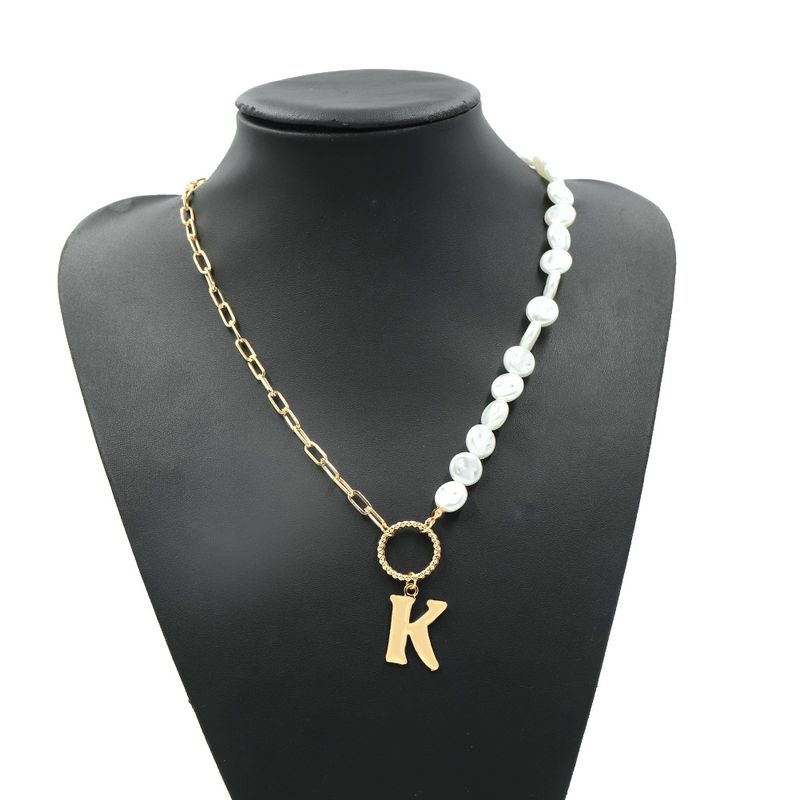 Simple Metal Pearl Double Piece Creative Necklace