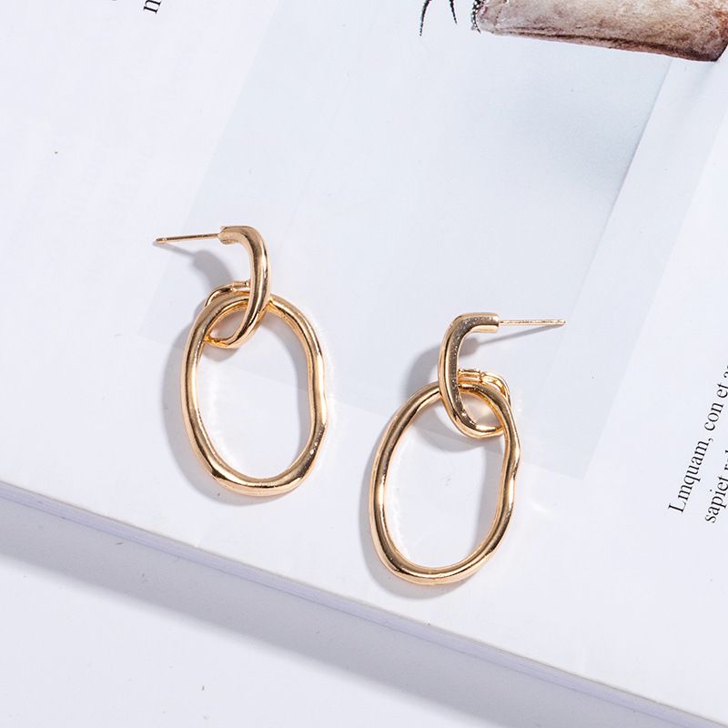 Geometric Metal Circle Earrings