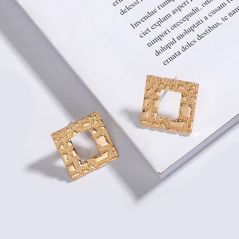 Korean Star Geometric Square Earrings