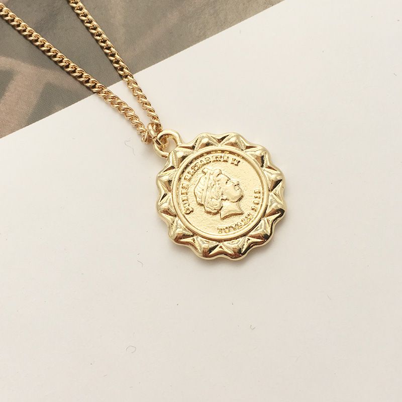 Korea Fashion Retro Gold Coin Necklace