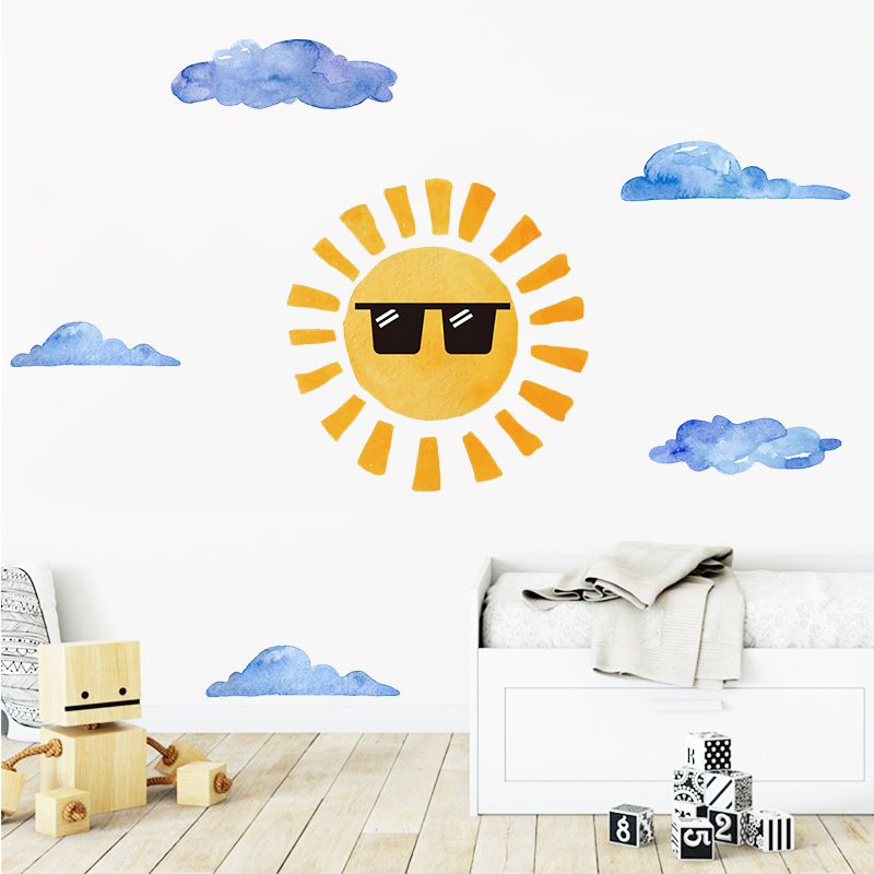 New Cartoon Clouds Sun Wall Stickers