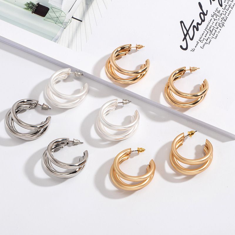 Metallic Circle Earrings