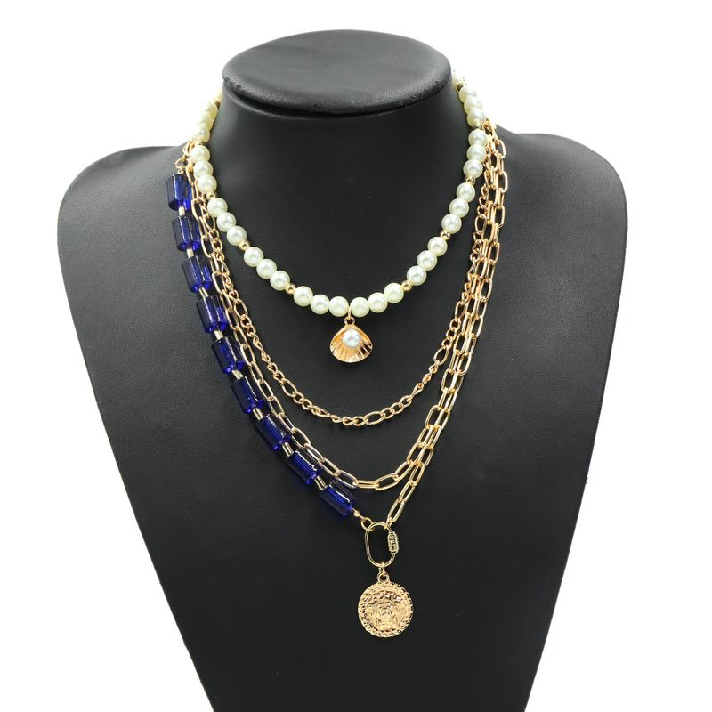 Fashion Trendy Exaggerated Acrylic Chain Multi-layer Necklace