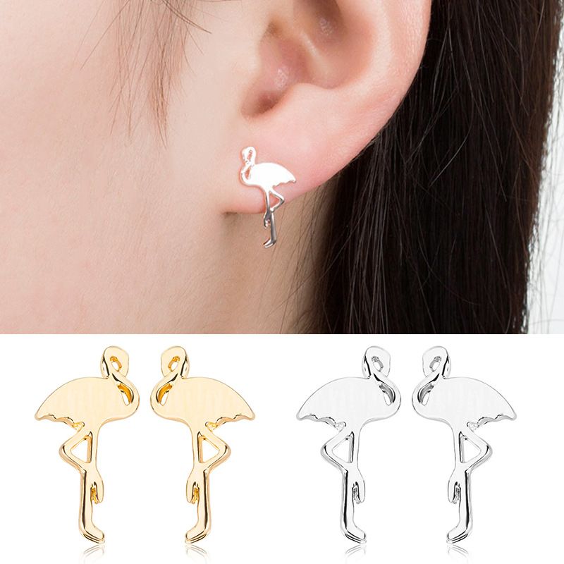 Creative Alloy Flamingo Earrings