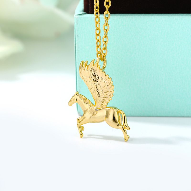 Fashion Cartoon Little Flying Horse Pendant Necklace