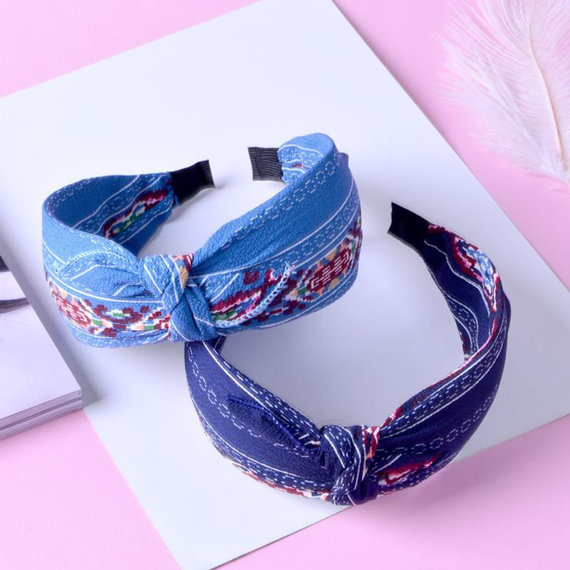 Cross-knotted Fabric Bow Headband