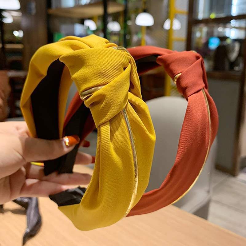 Korean New Solid Color Wide-brimmed Headband