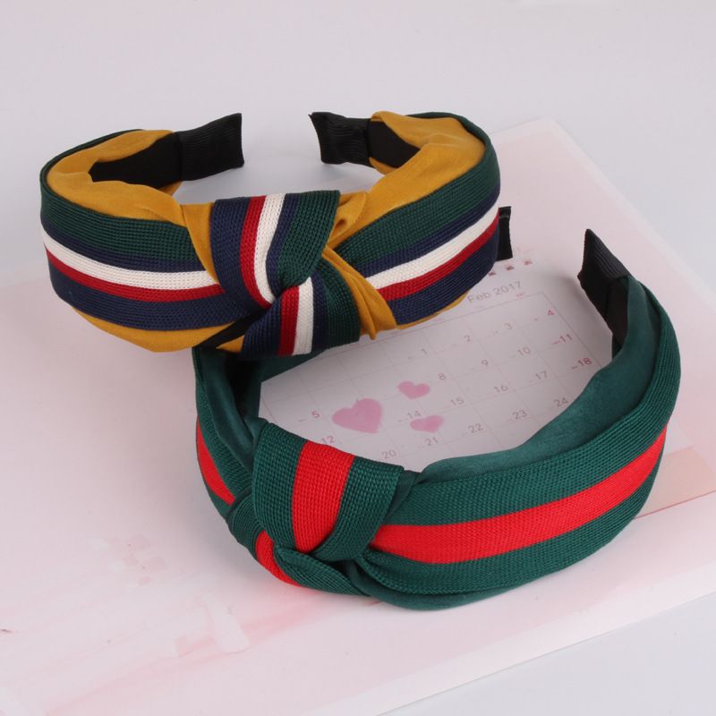 Korean Fashion Striped Knitting Knotted Headband