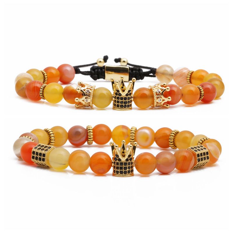 Agate Woven Beaded Bracelet Set