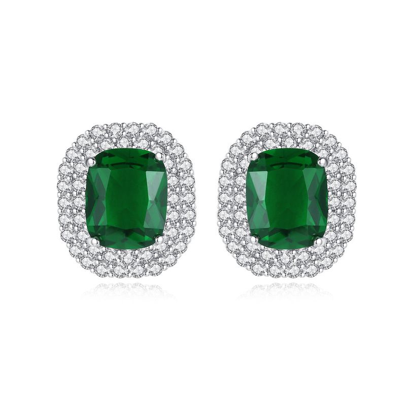 Boucles D&#39;oreilles Rondes Simples De Gemme Verte