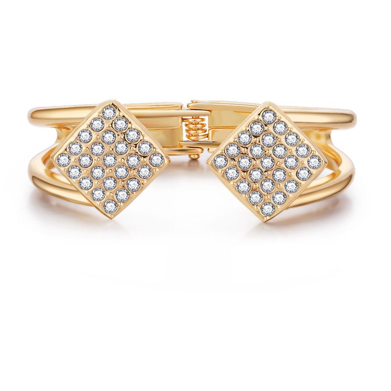 New Gold-plated Diamond-studded Opening Bracelets
