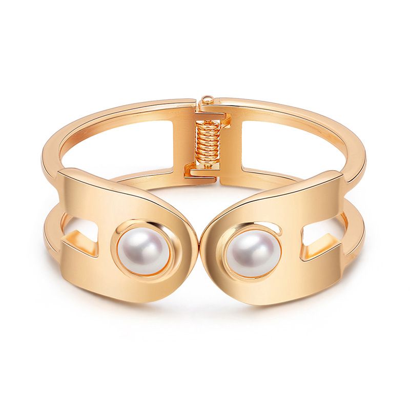 U-shaped Pearl Double-head Opening Bracelet