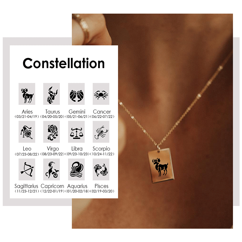 Stainless Steel Creative Constellation Element Necklace